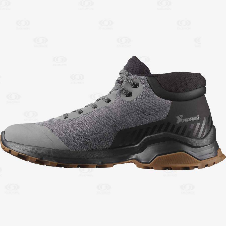 Grey Men's Salomon X REVEAL CHUKKA CLIMASALOMON™ Waterproof Boots | USA-M2420