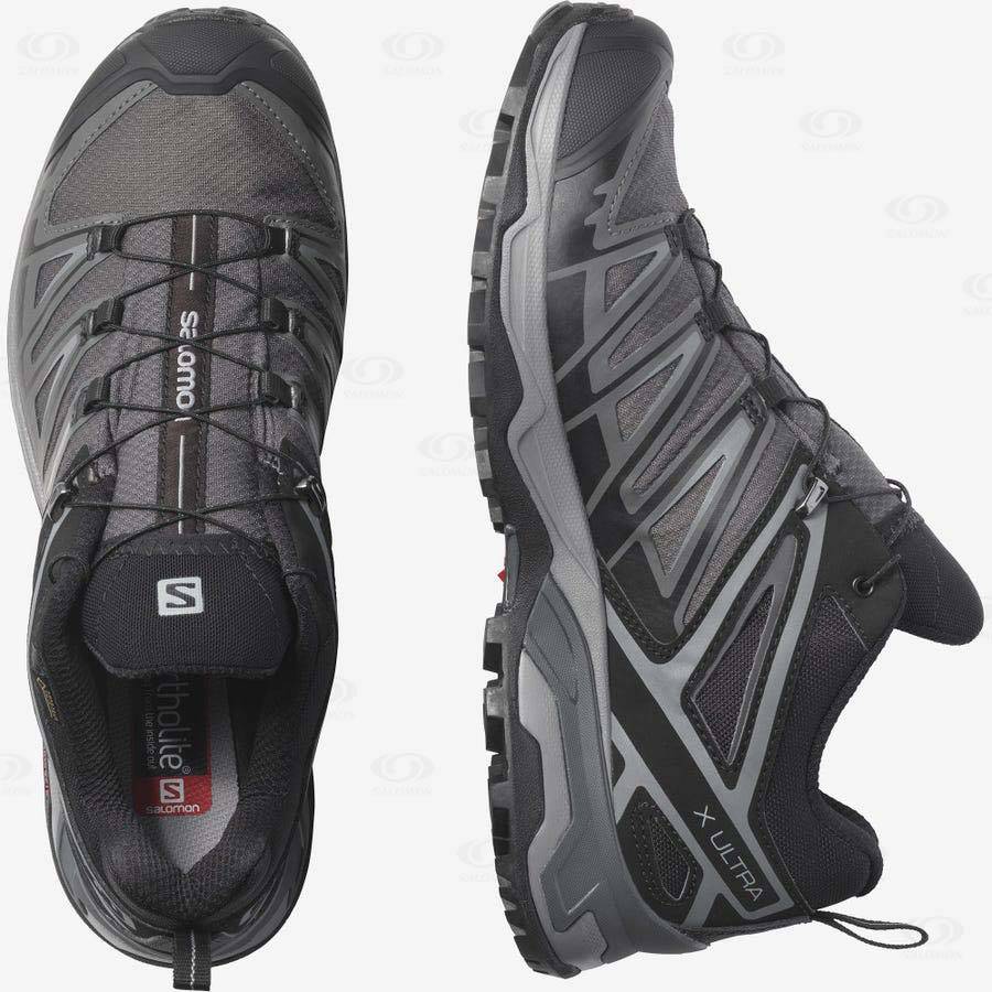 Grey Men's Salomon X ULTRA 3 GORE-TEX Hiking Shoes | USA-O1635