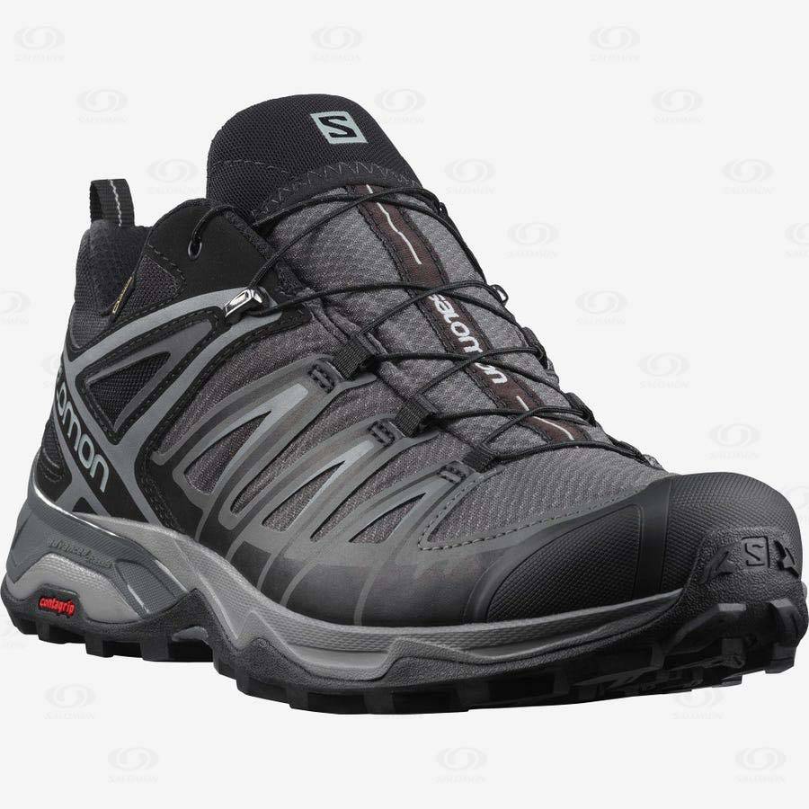 Grey Men's Salomon X ULTRA 3 GORE-TEX Hiking Shoes | USA-O1635