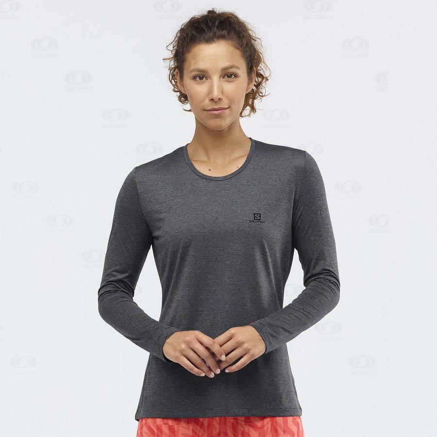 Grey Women's Salomon AGILE T Shirts | USA-M1853