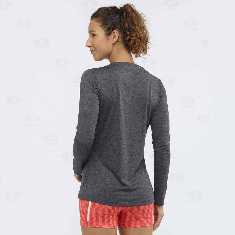 Grey Women's Salomon AGILE T Shirts | USA-M1853