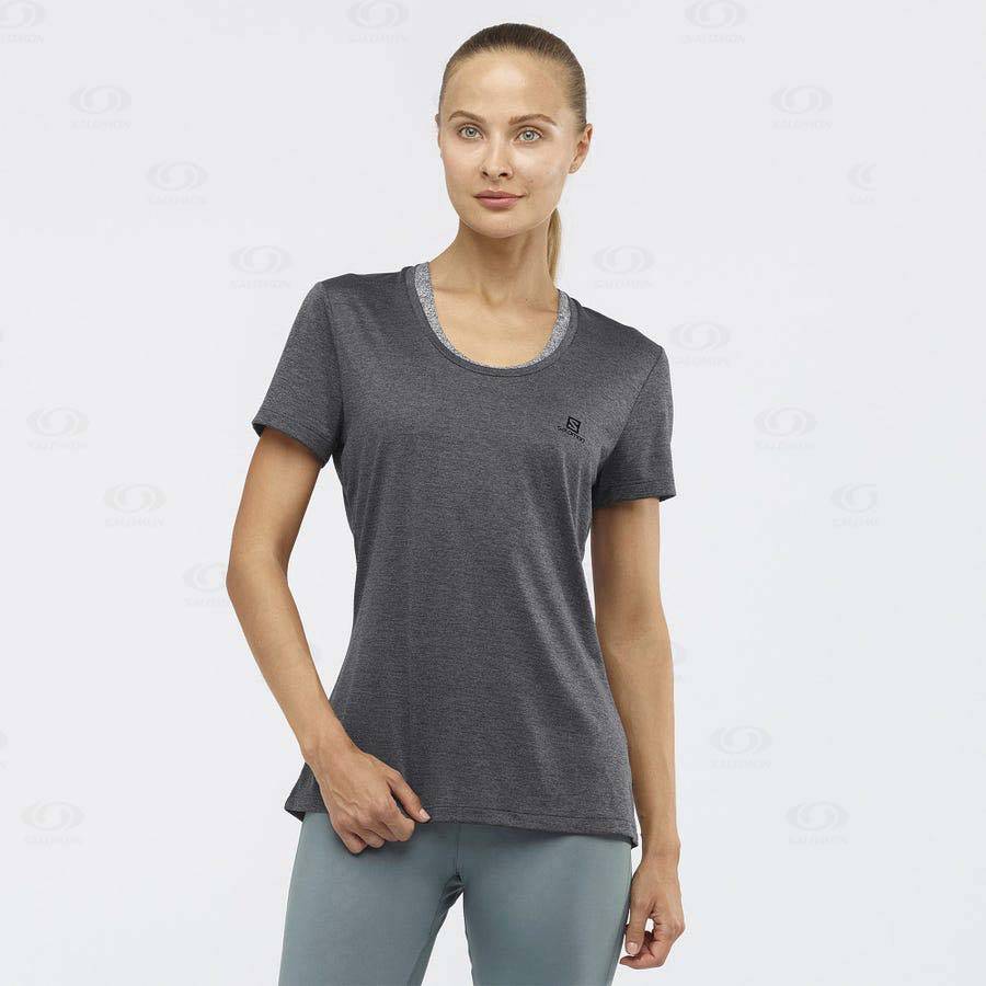 Grey Women's Salomon AGILE T Shirts | USA-S2164