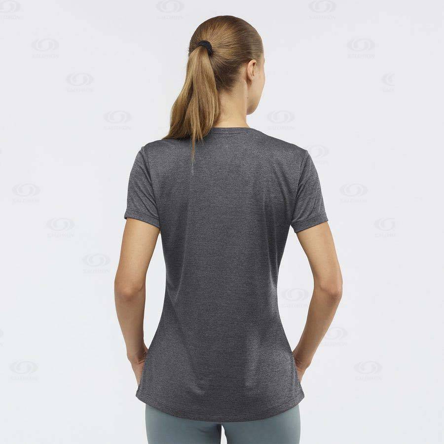 Grey Women's Salomon AGILE T Shirts | USA-S2164