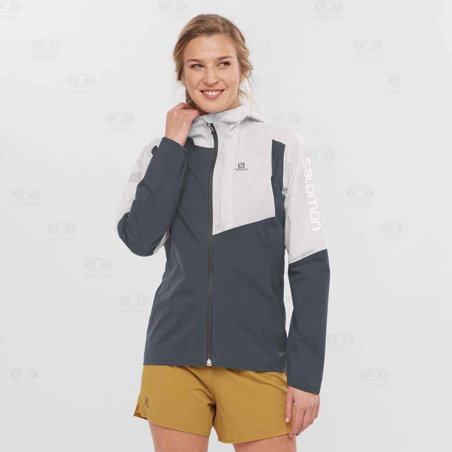 Grey Women's Salomon BONATTI TRAIL Waterproof Jackets | USA-O1775