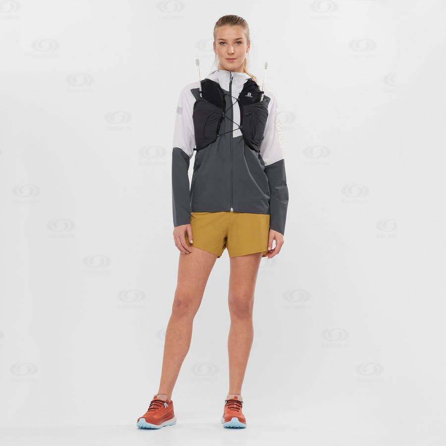 Grey Women's Salomon BONATTI TRAIL Waterproof Jackets | USA-O1775