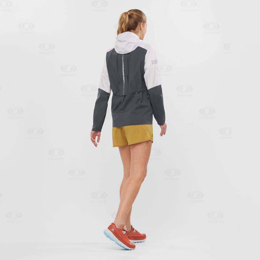 Grey Women's Salomon BONATTI TRAIL Waterproof Jackets | USA-O1775