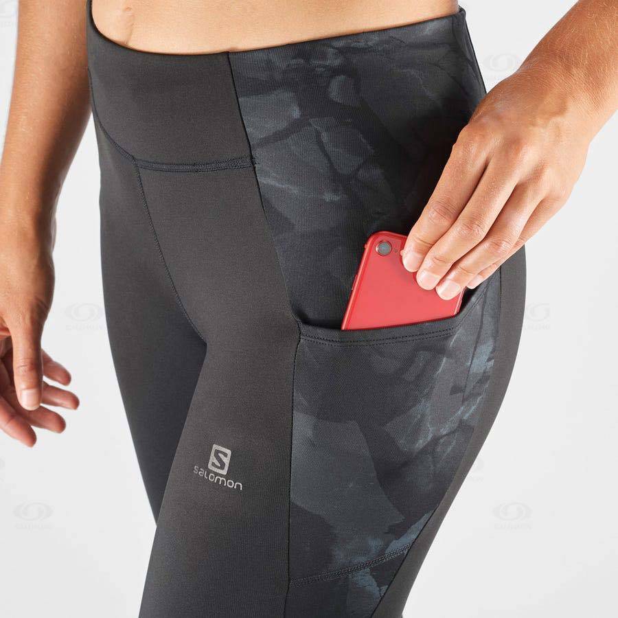 Grey Women's Salomon CROSS RUN 28'' Running Tights | USA-O1936