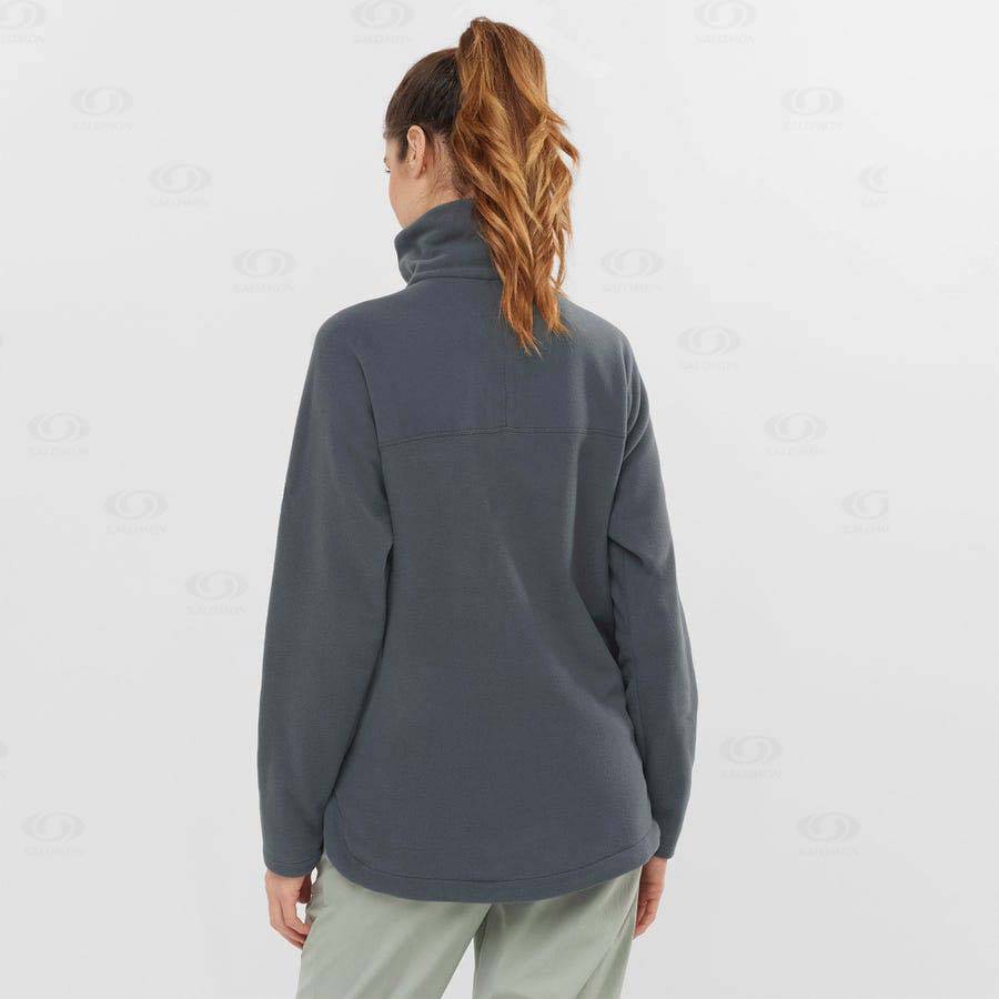 Grey Women's Salomon ESSENTIAL COSY FLEECE Hoodie | USA-W1410