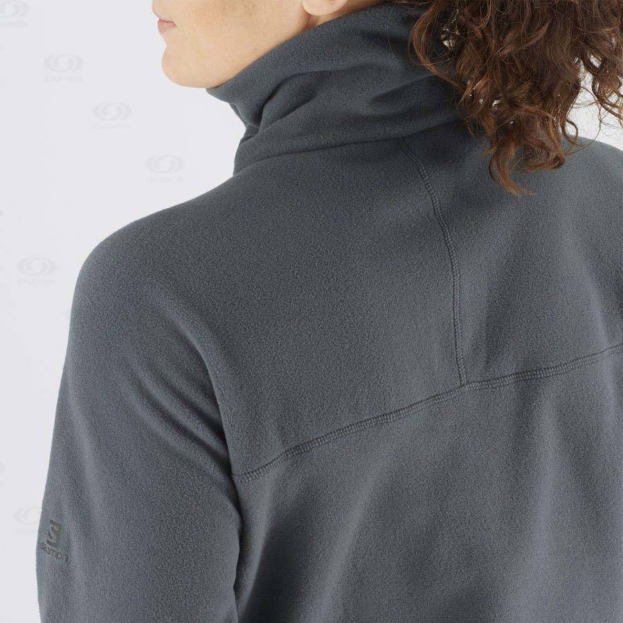 Grey Women's Salomon ESSENTIAL COSY FLEECE Hoodie | USA-W1410