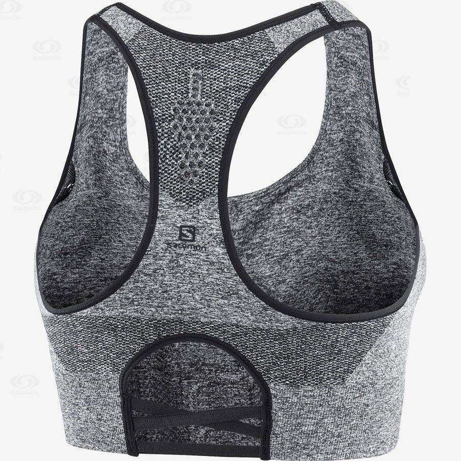 Grey Women's Salomon ESSENTIAL MOVE ON SEAMLESS Sports Bras | USA-L1228