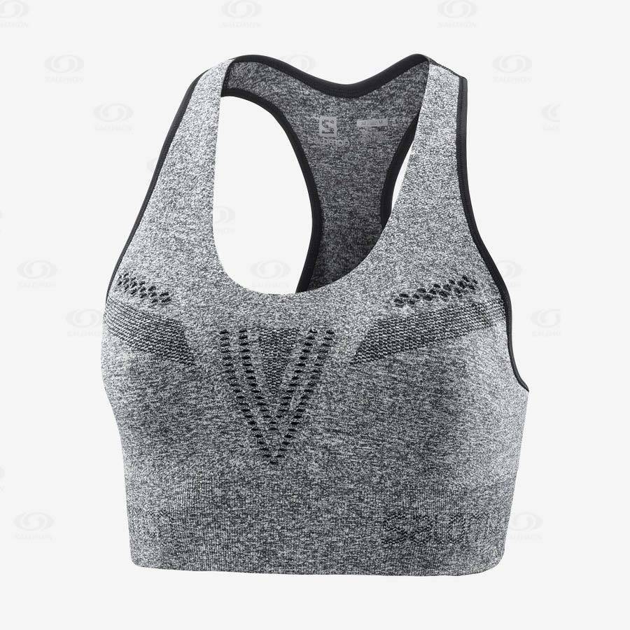 Grey Women\'s Salomon ESSENTIAL MOVE ON SEAMLESS Sports Bras | USA-L1228