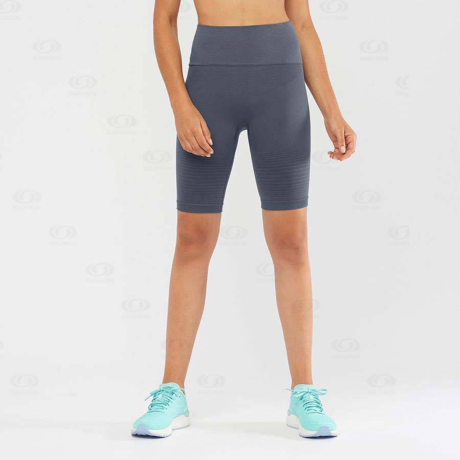 Grey Women's Salomon ESSENTIAL MOVE ON SEAMLESS Shorts | USA-N1687