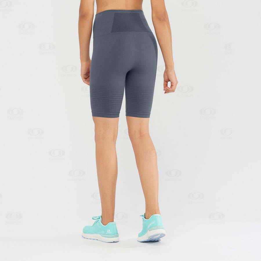 Grey Women's Salomon ESSENTIAL MOVE ON SEAMLESS Shorts | USA-N1687