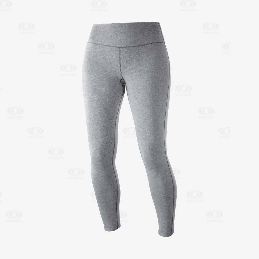 Grey Women\'s Salomon ESSENTIAL WARM Running Tights | USA-M1356