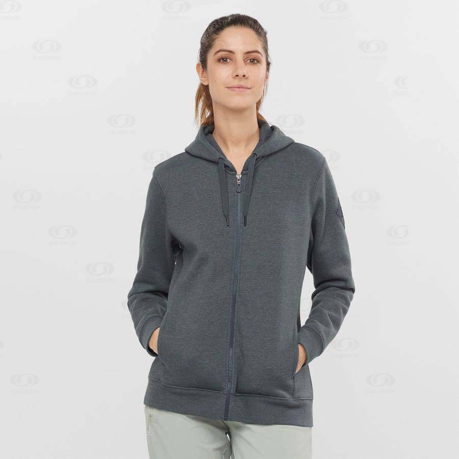 Grey Women's Salomon ESSENTIAL WARM SALOMON Hoodie | USA-W1290