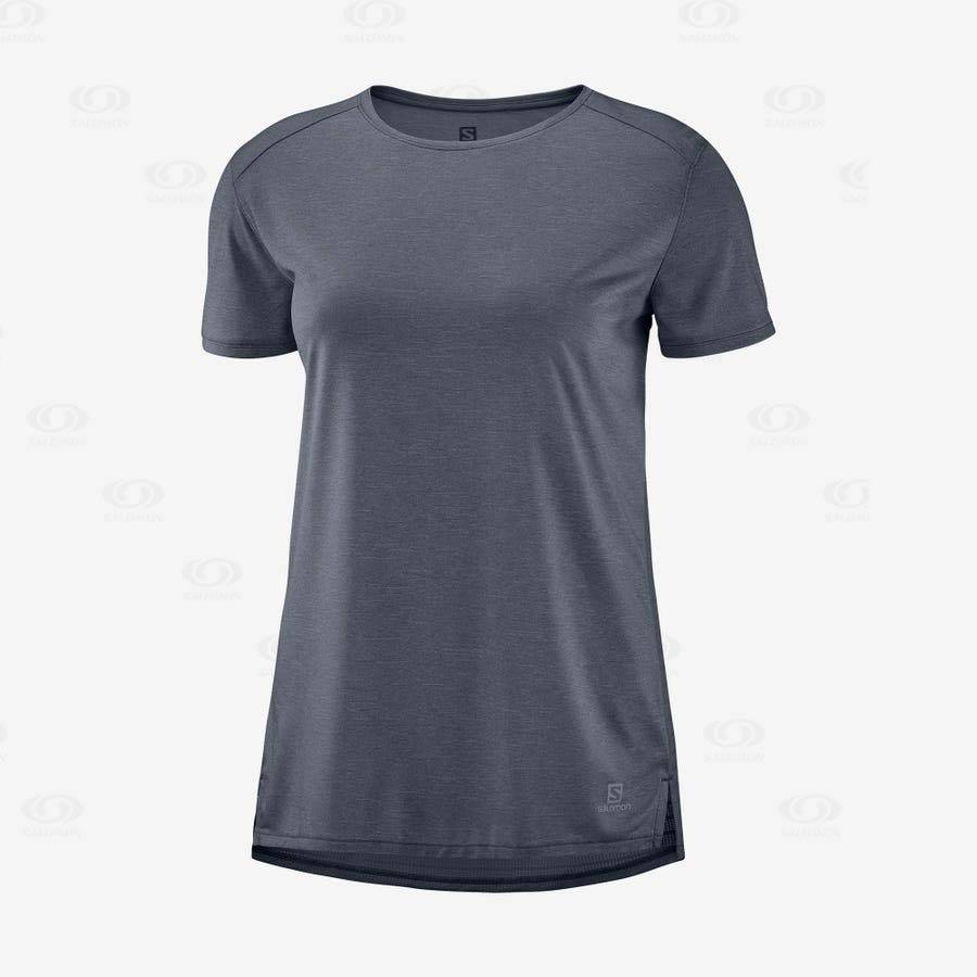 Grey Women\'s Salomon OUTLINE SUMMER T Shirts | USA-O1467