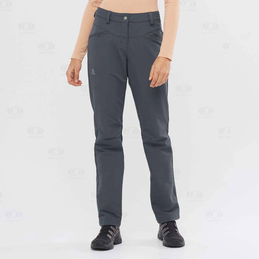 Grey Women's Salomon WAYFARER STRAIGHT WARM Pants | USA-O1852