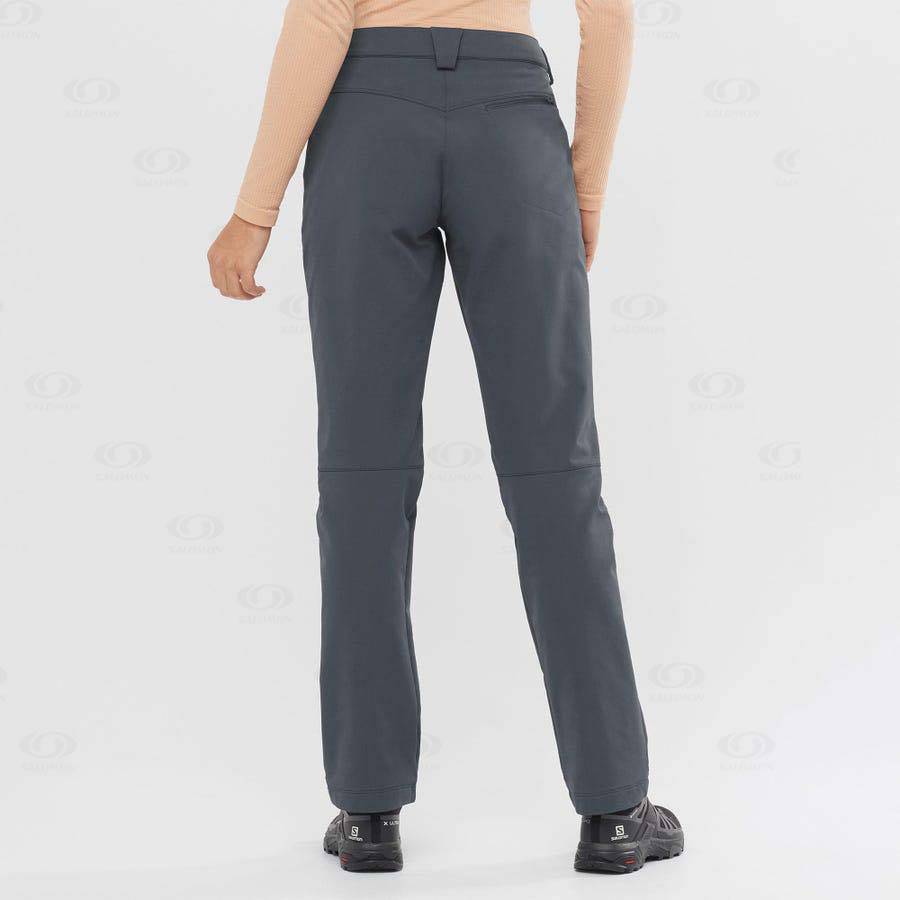 Grey Women's Salomon WAYFARER STRAIGHT WARM Pants | USA-O1852