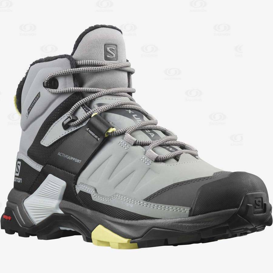 Grey Women's Salomon X ULTRA 4 MID WINTER THINSULATE™ CLIMASALOMON™ WATERPROOF Winter Boots | USA-M1566