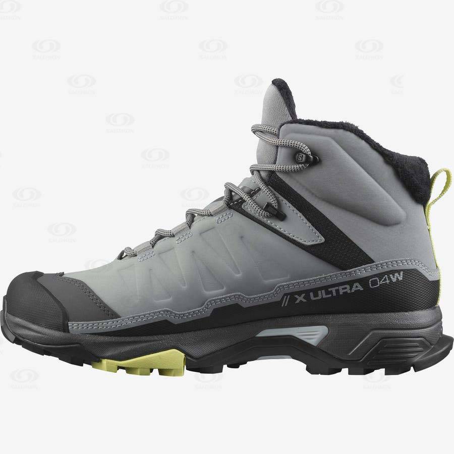 Grey Women's Salomon X ULTRA 4 MID WINTER THINSULATE™ CLIMASALOMON™ WATERPROOF Winter Boots | USA-M1566