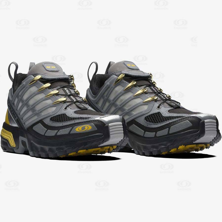 Grey / Yellow Men's Salomon ACS PRO ADVANCED Sneakers | USA-A2340