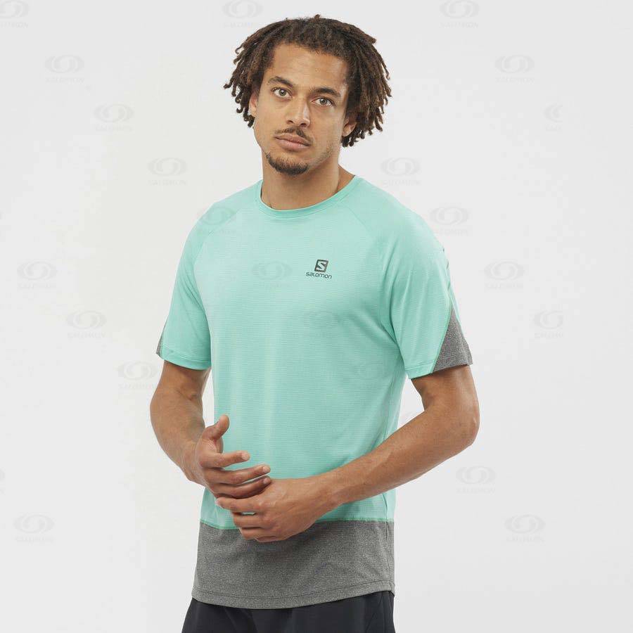 Mint Men's Salomon CROSS RUN T Shirts | USA-S2066