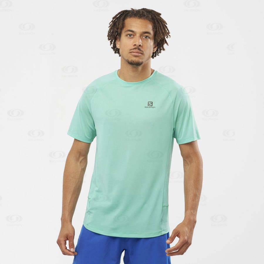 Mint Men's Salomon PROMO CROSS REBEL T Shirts | USA-O1187