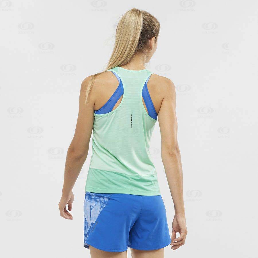 Mint Women's Salomon CROSS RUN T Shirts | USA-M1300