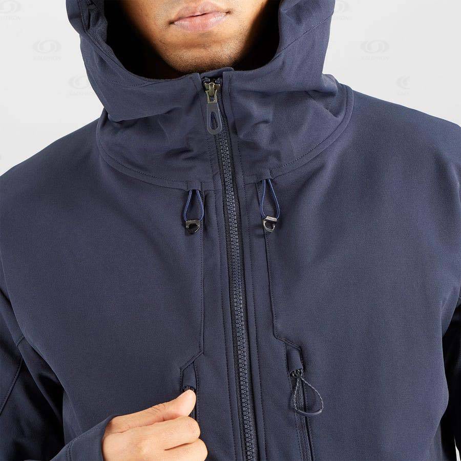 Navy Men's Salomon OUTPEAK SOFTSHELL Softshell Jackets | USA-N1099