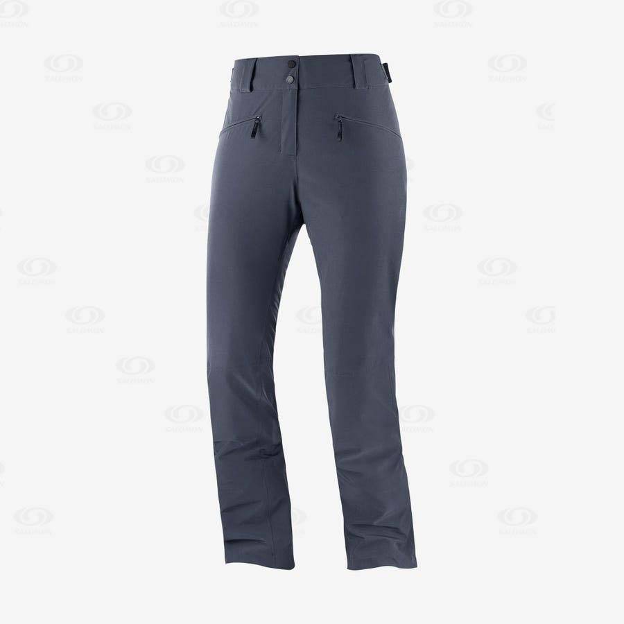 Navy Women\'s Salomon EDGE Ski Pants | USA-N1981