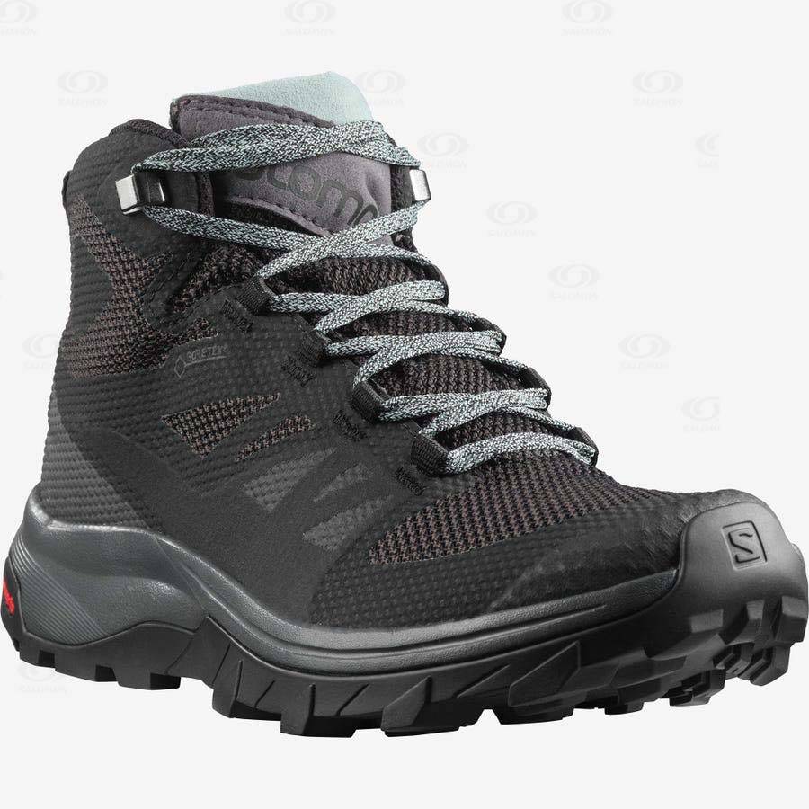 Navy Women's Salomon OUTLINE MID GORE-TEX Waterproof Shoes | USA-M2063