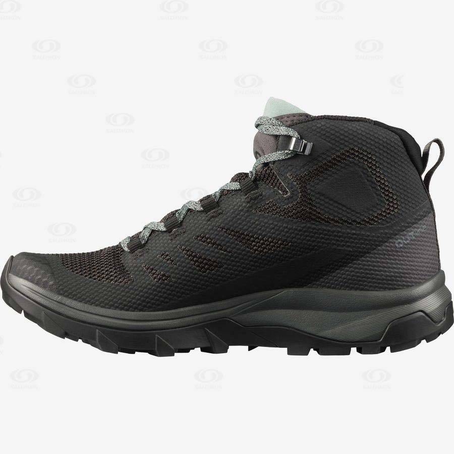 Navy Women's Salomon OUTLINE MID GORE-TEX Hiking Boots | USA-S1100