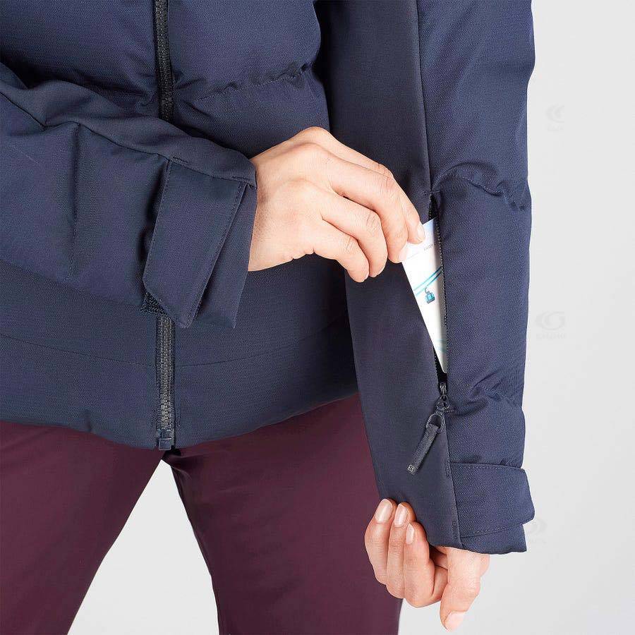 Navy Women's Salomon STORMCOZY Ski Jackets | USA-A1073