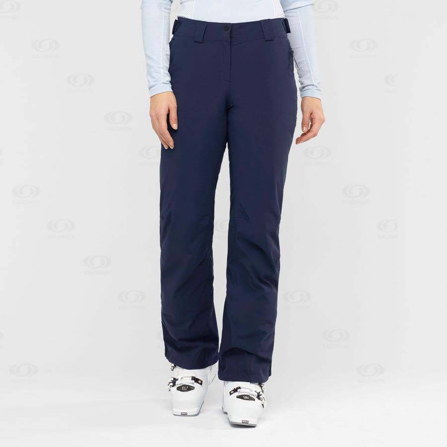 Navy Women's Salomon THE BRILLIANT Ski Pants | USA-N1876