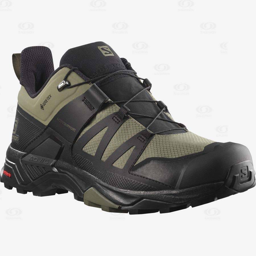 Olive / Black Men's Salomon X ULTRA 4 GORE-TEX Waterproof Shoes | USA-O1040