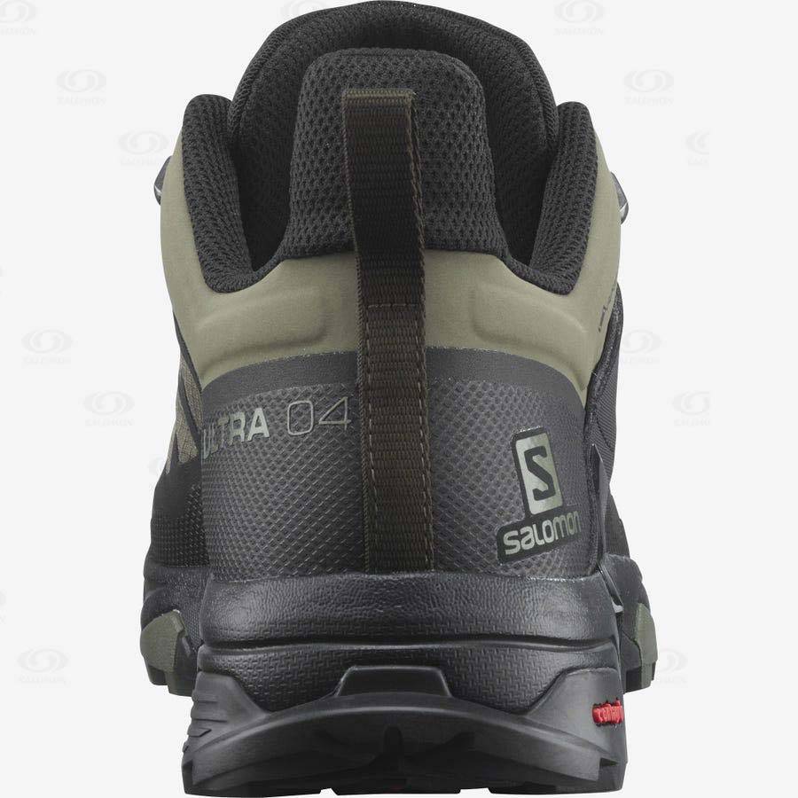 Olive / Black Men's Salomon X ULTRA 4 GORE-TEX Waterproof Shoes | USA-O1040