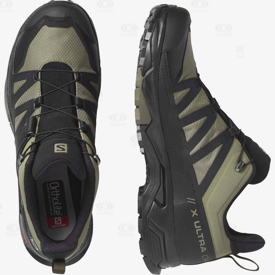 Olive / Black Men's Salomon X ULTRA 4 GORE-TEX Waterproof Shoes | USA-O1040