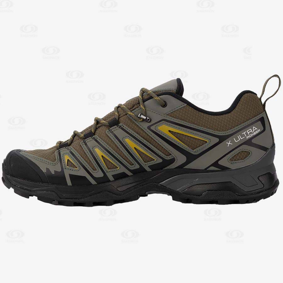 Olive / Black Men's Salomon X ULTRA PIONEER CLIMASALOMON™ Waterproof Shoes | USA-A1675