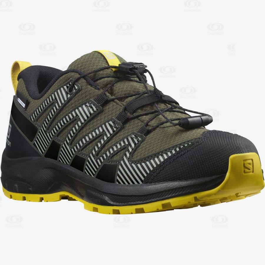 Olive Kids' Salomon XA PRO V8 CLIMASALOMON™ Waterproof Shoes | USA-O1637