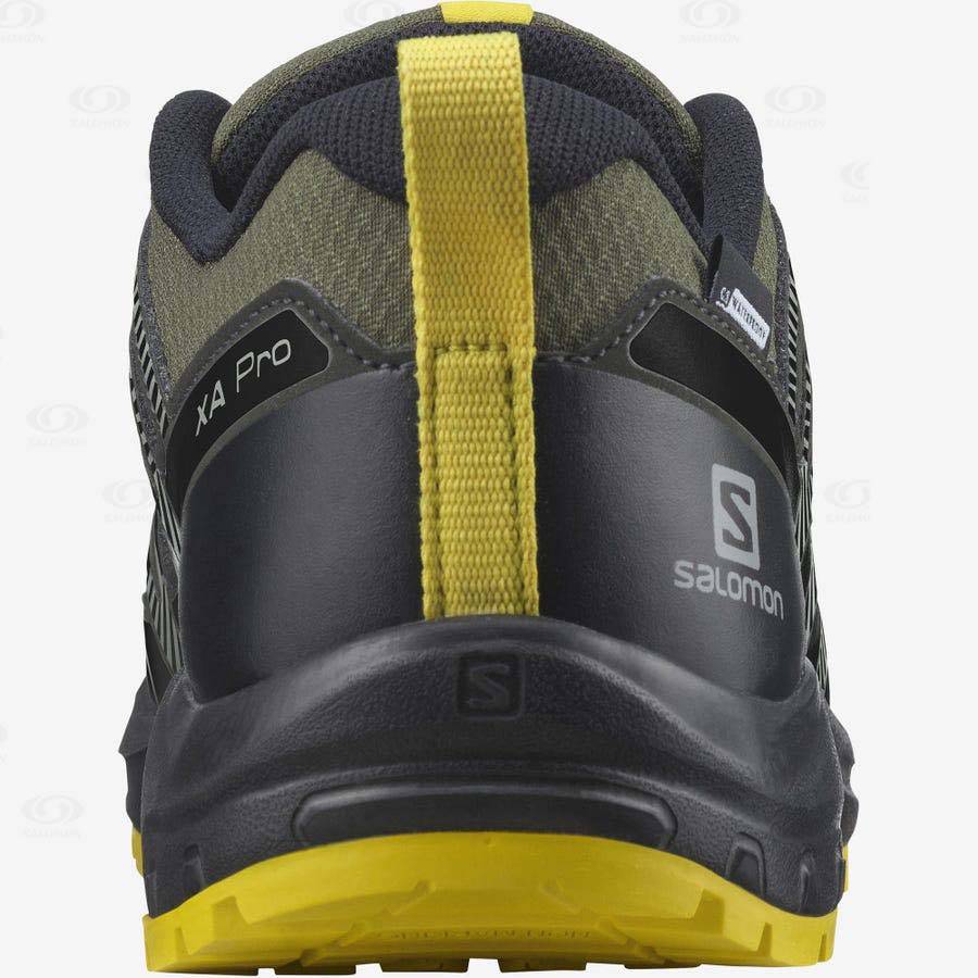 Olive Kids' Salomon XA PRO V8 CLIMASALOMON™ Waterproof Shoes | USA-O1637