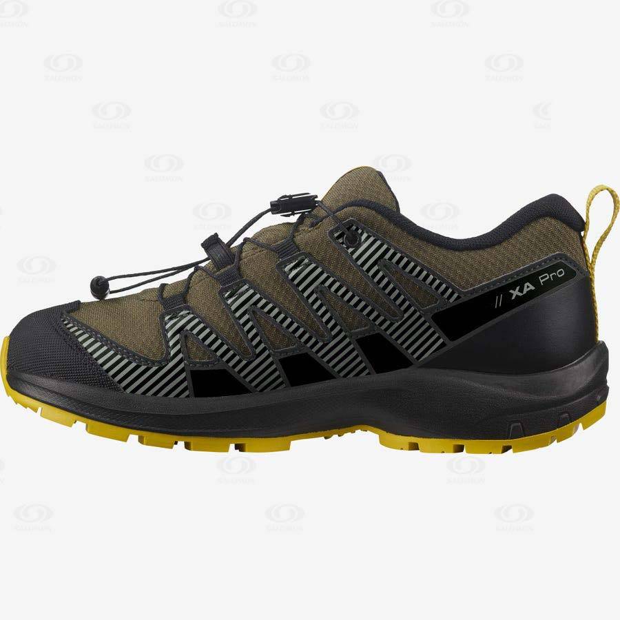 Olive Kids' Salomon XA PRO V8 CLIMASALOMON™ Waterproof Shoes | USA-O1637