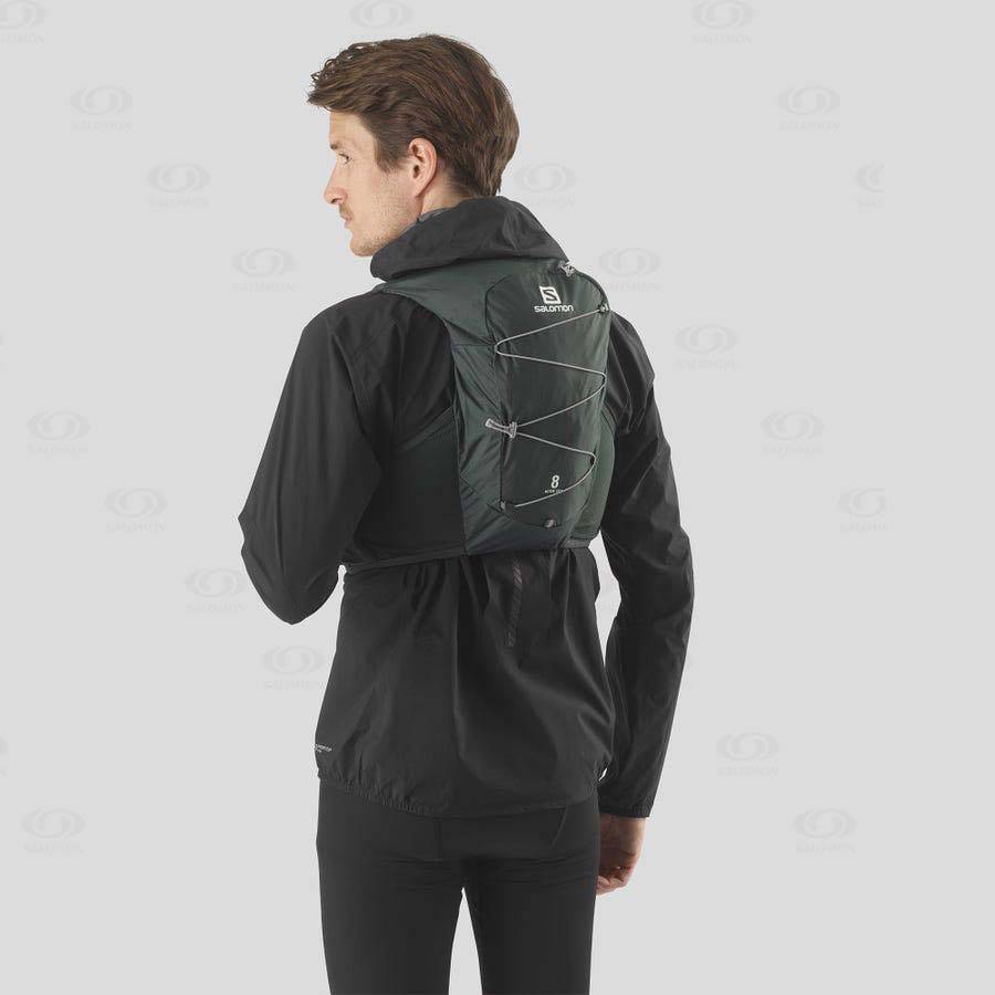 Olive Men's Salomon ACTIVE SKIN 8 Running Packs | USA-S1121