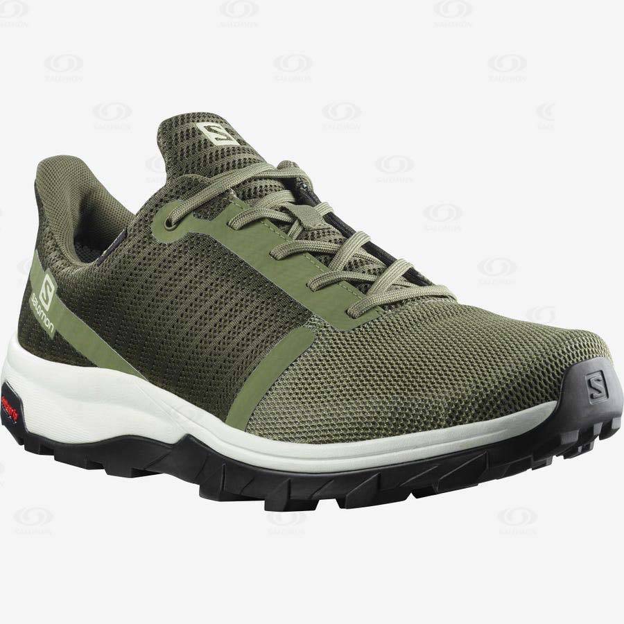 Olive Men's Salomon OUTBOUND PRISM GORE-TEX Hiking Shoes | USA-O1502