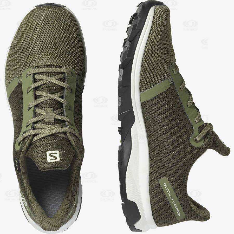 Olive Men's Salomon OUTBOUND PRISM GORE-TEX Waterproof Shoes | USA-S1079