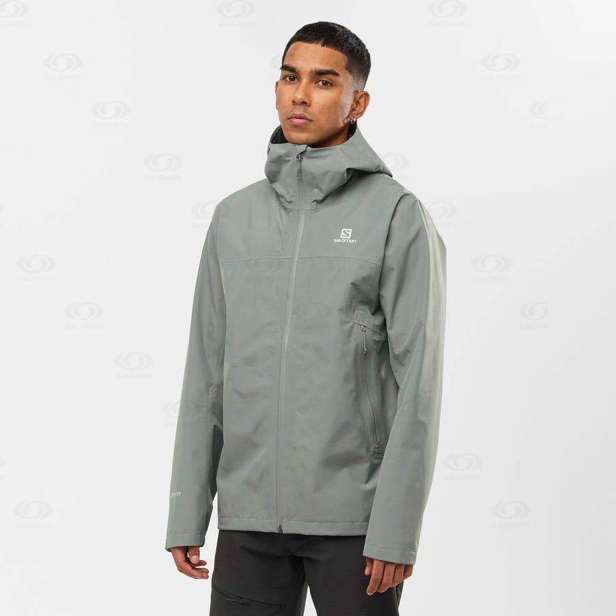 Olive Men's Salomon OUTLINE GORE-TEX 2.5 LAYERS Waterproof Jackets | USA-W2220