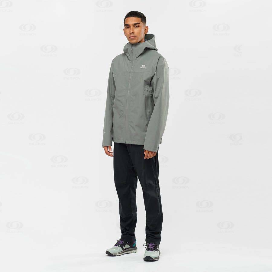 Olive Men's Salomon OUTLINE GORE-TEX 2.5 LAYERS Waterproof Jackets | USA-W2220