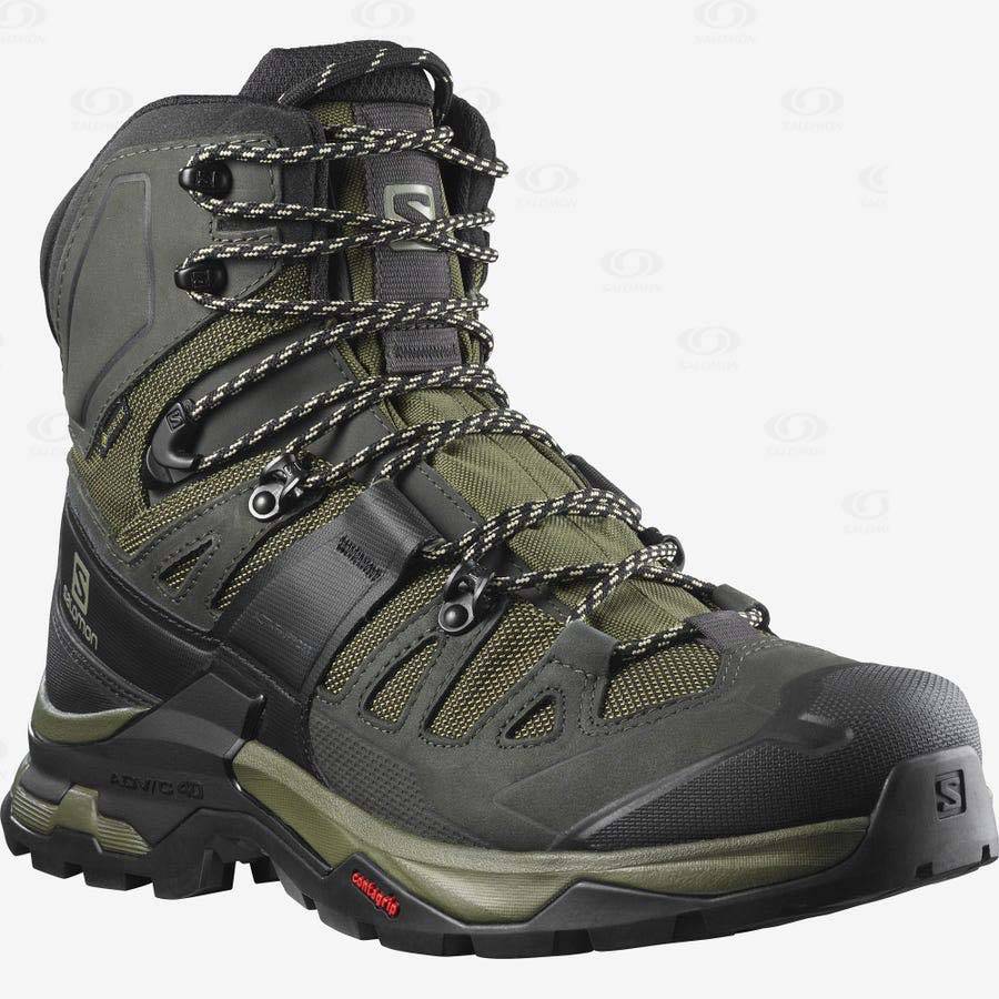 Olive Men's Salomon QUEST 4 GORE-TEX Hiking Boots | USA-O2505