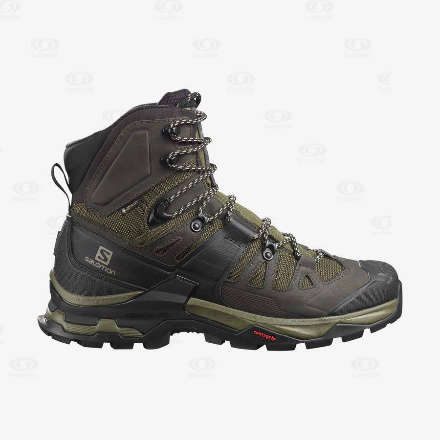 Olive Men\'s Salomon QUEST 4 GORE-TEX Hiking Boots | USA-O2505