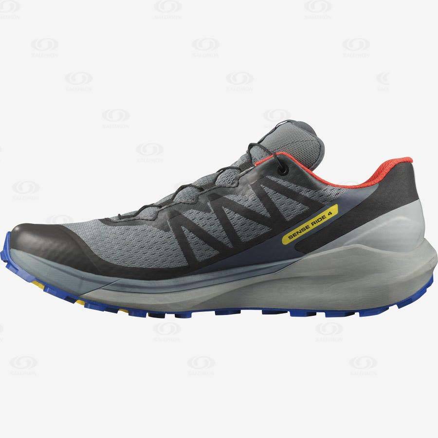 Olive Men's Salomon SENSE RIDE 4 GORE-TEX INVISIBLE FIT Trail Running Shoes | USA-O1397