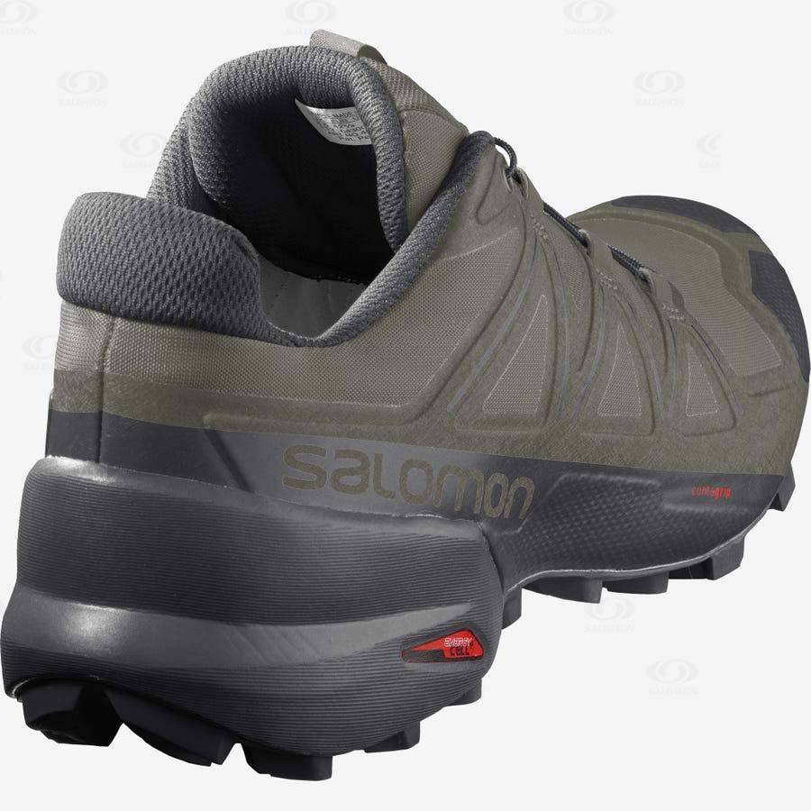 Olive Men's Salomon SPEEDCROSS 5 WIDE Trail Running Shoes | USA-W1390